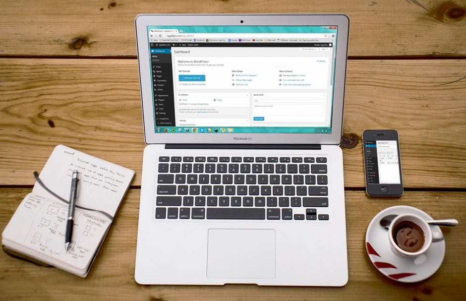 What The Wordpress dashboard looks like on financial websites