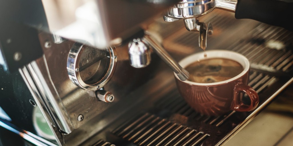 Coffee machine, illustrating drip campaigns on financial websites