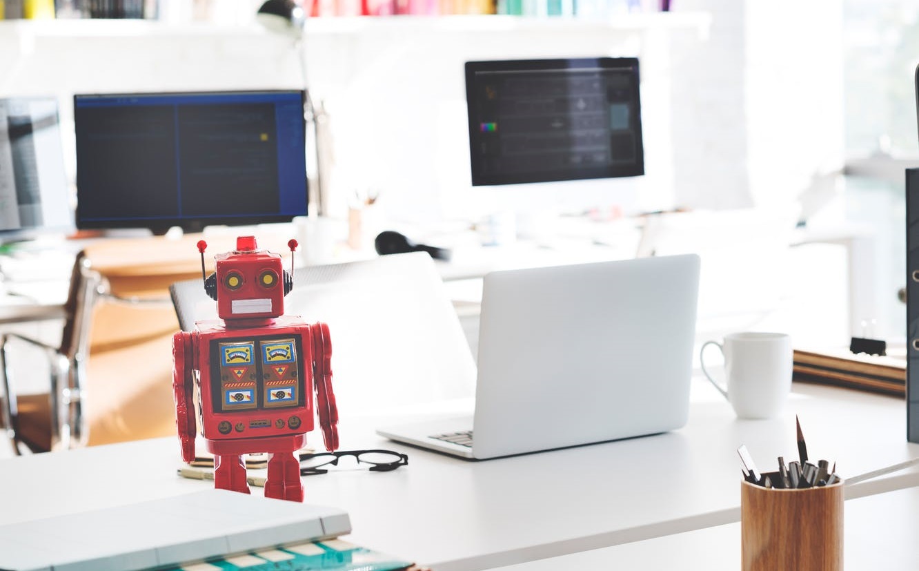 A toy robot, illustrating robots on financial websites